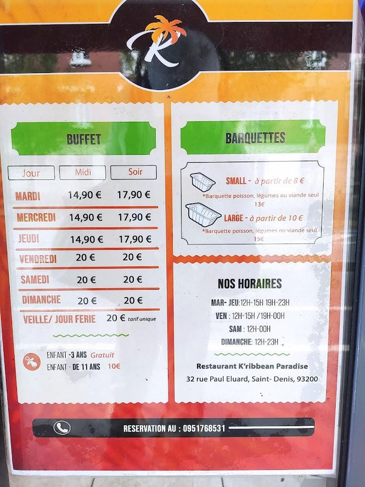 Restaurant K'ribbean Paradise - Menu Image 1